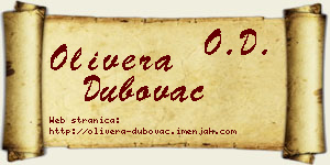 Olivera Dubovac vizit kartica
